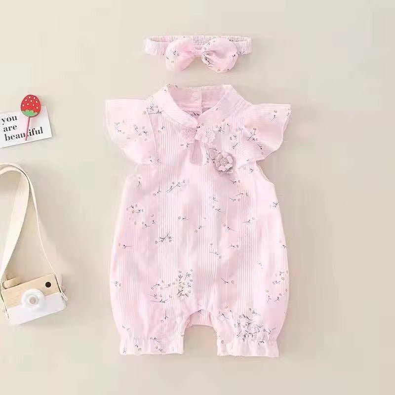 Cherry Blossom Romper - Les Pas De Bébé