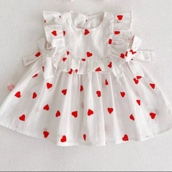 Heart Ruffle Dress - Les Pas De Bébé