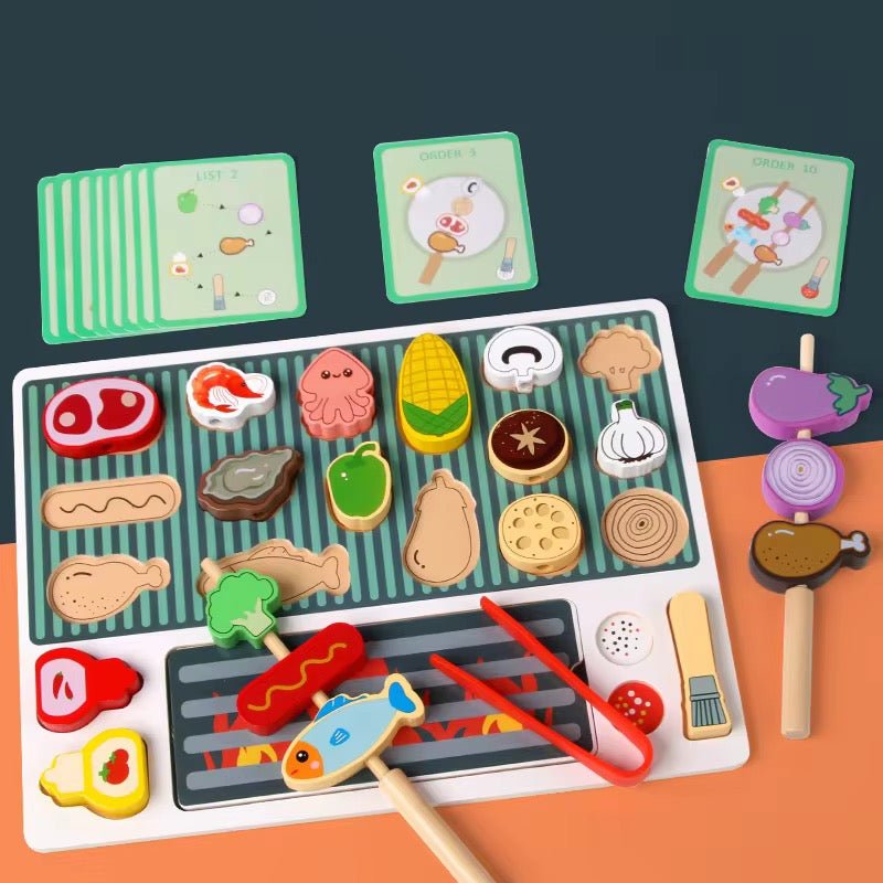 Mini Grill Master Wooden BBQ Set - Les Pas De Bébé