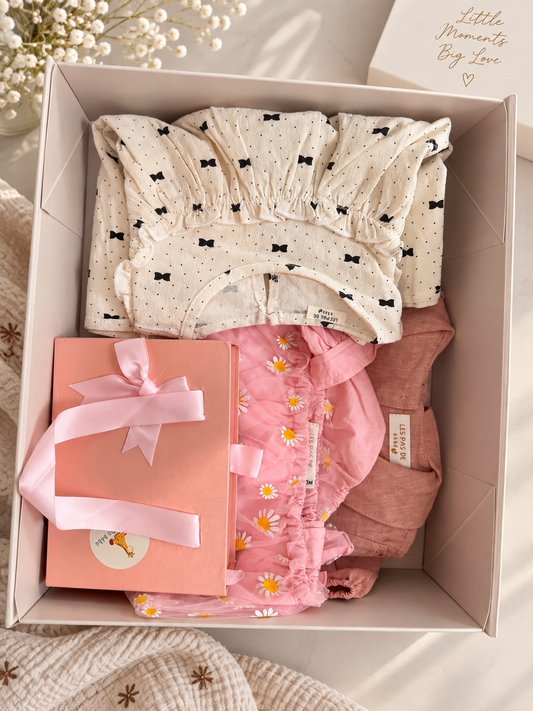 Complete Baby Girl Welcome Gift Box – Pink Daisy Collection