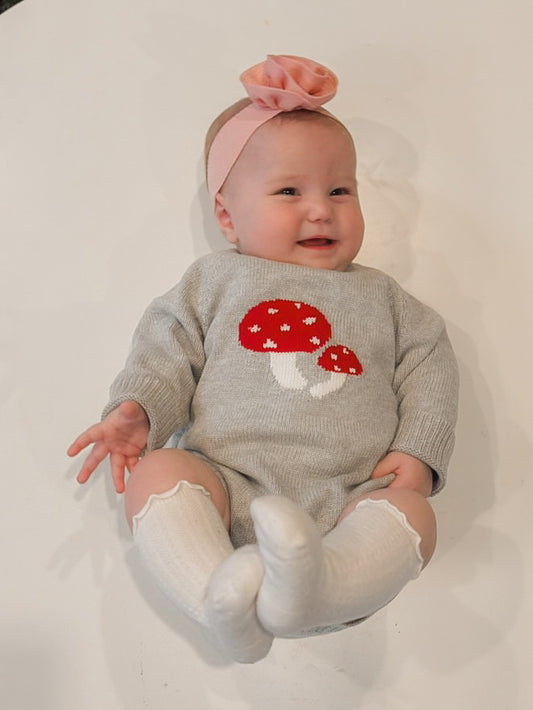 Mushroom Knitted Baby Romper