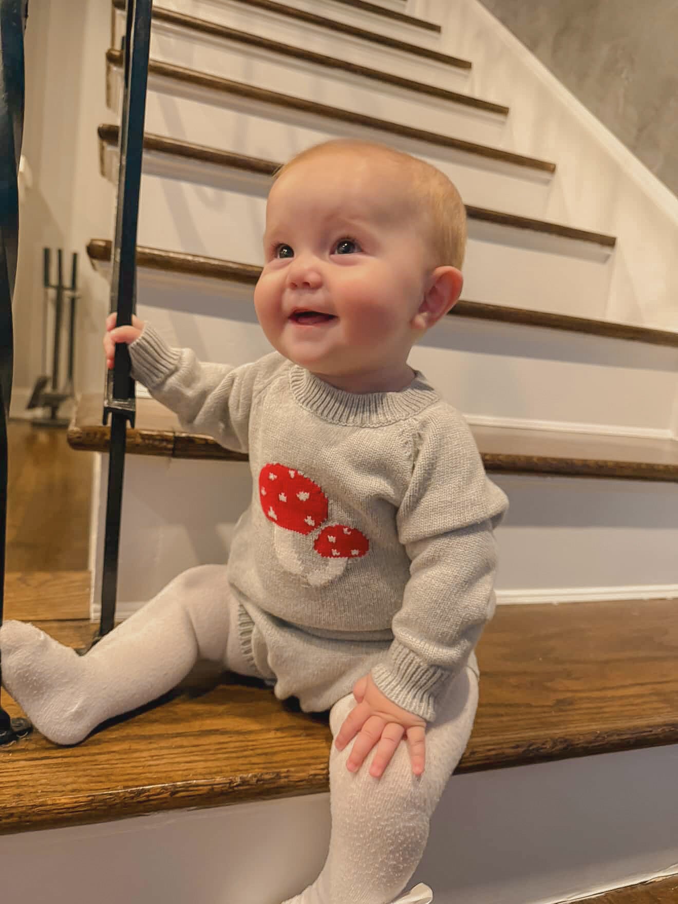 Mushroom Knitted Baby Romper