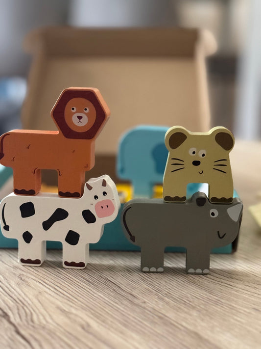 Animal Balance Wooden Stacking Game - Les Pas De Bébé