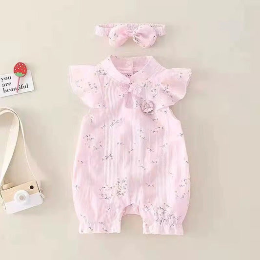 Cherry Blossom Romper - Les Pas De Bébé