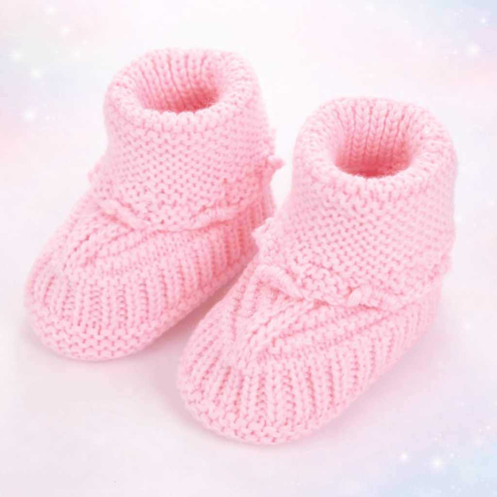 Knitted Baby Booties – Soft Pink Newborn Slippers - Les Pas De Bébé
