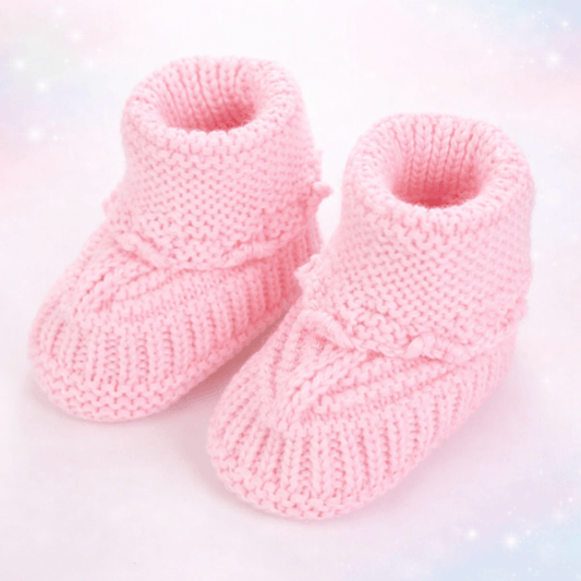 Knitted Baby Booties – Soft Pink Newborn Slippers - Les Pas De Bébé