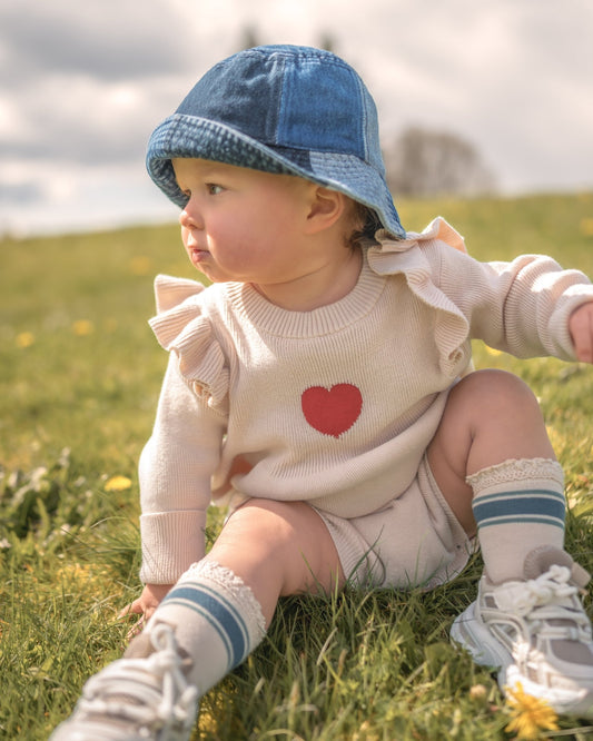 Love Knitted Baby Romper - Les Pas De Bébé